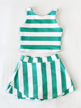 Active Skort Set - Sea Green Stripe